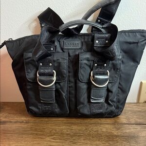 Lauren Ralph Lauren Black Satchel with Silver Accents